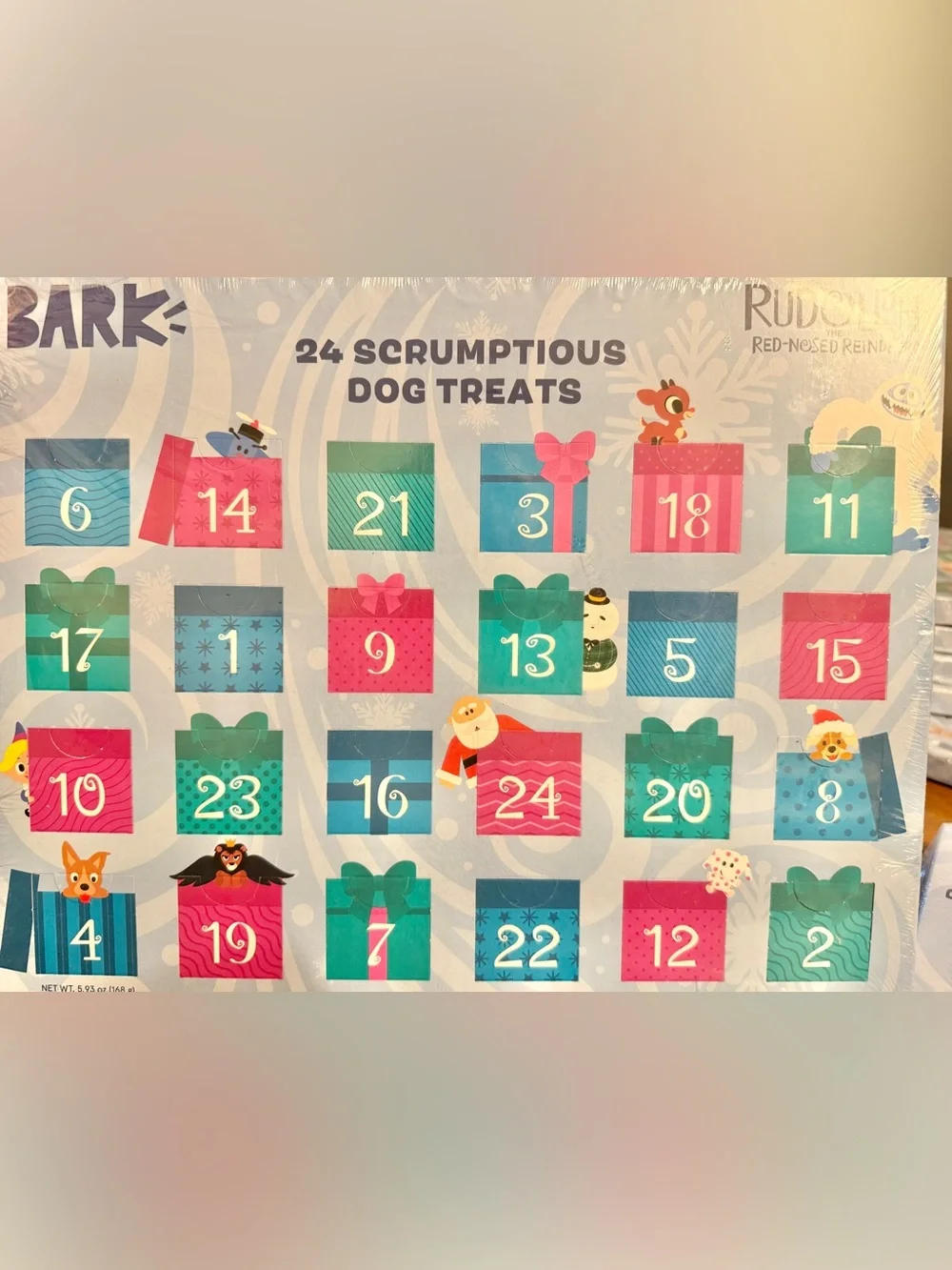 2)BARK BOX SMALL DOG ADVENT CALENDAR RUDOLPH RED NOSE REINDEER GIFT BOX SET 24